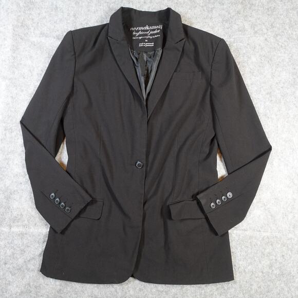 Norma Kamali Blazer Womens Medium Boyfriend Jacket One Button Minimalist Classic - Picture 1 of 10
